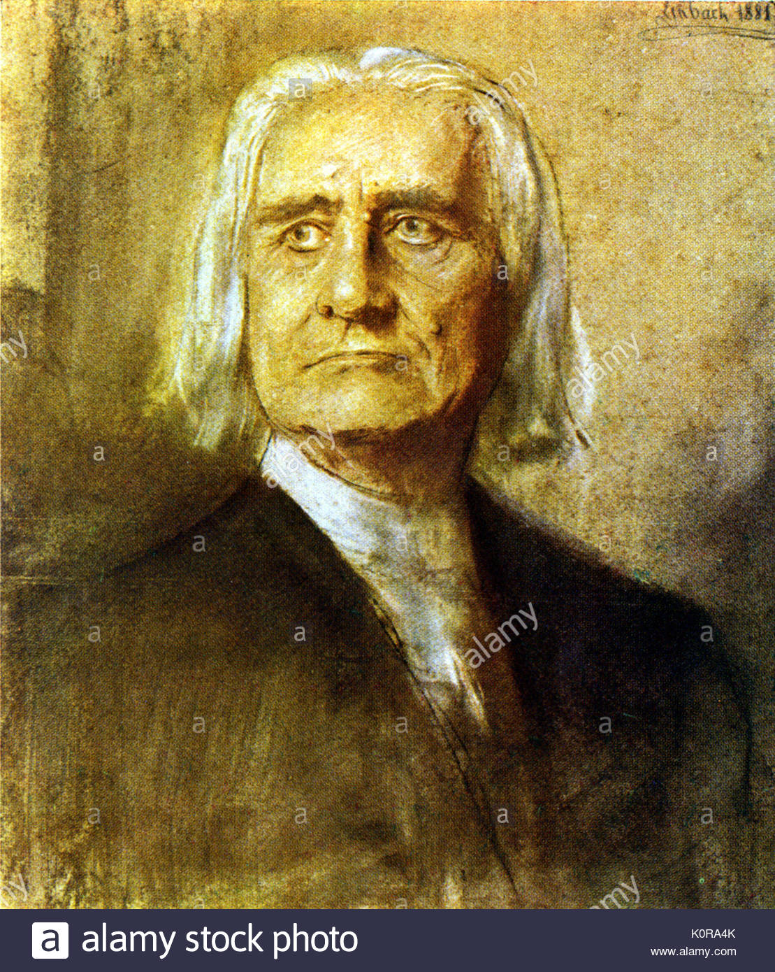 1109x1390 Franz Liszt Old, Portrait By Lenbach In 1881. Hungarian Pianist - Franz Liszt Painting