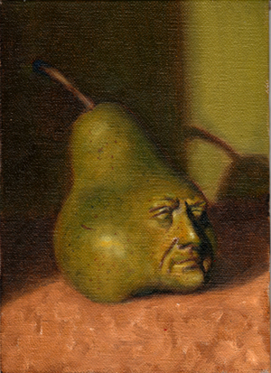 300x413 Painting A Day T. J. Murphy Pear With Face Of Franz Liszt - Franz Liszt Painting