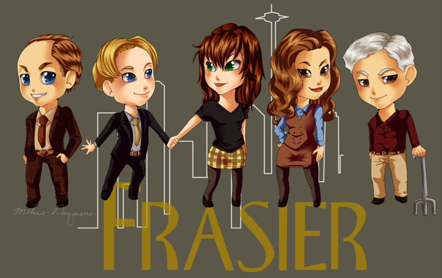 900x567 Frasier Chibis By Vltraviolet - Frasier Painting