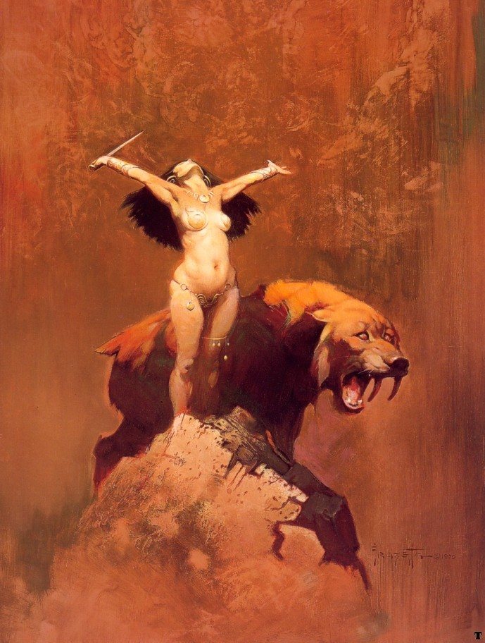 689x912 Frank Frazetta Sun Goddess Painting Best Sun Goddess Paintings - Frazetta Painting