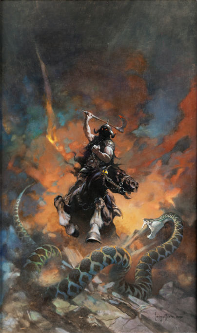 404x684 Frank Frazetta Painting Outshines Superman Comic - Frazetta Painting