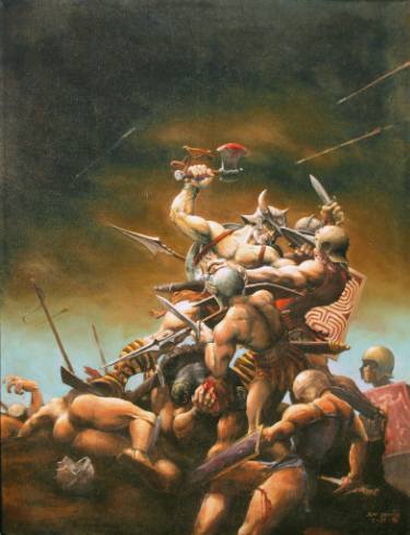 375x490 Saatchi Art The Barbarian Painting By Jeff Cornish - Frazetta Painting