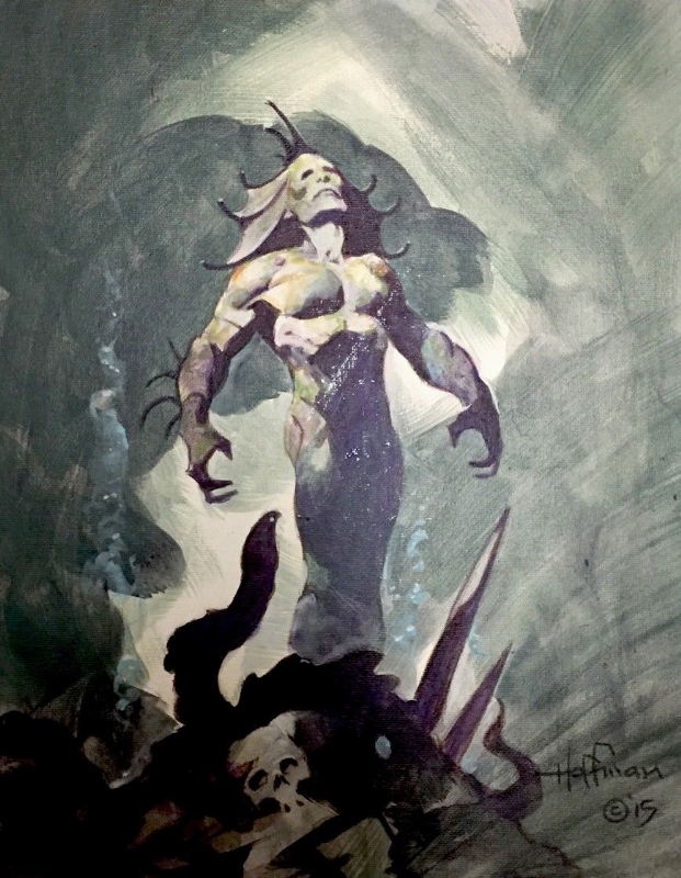 621x800 The Sea Titan Original Painting Mike Hoffman Frank Frazetta - Frazetta Painting