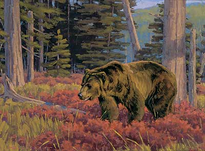 400x295 Original Paintings Big Game Wild Wings - Fred Bear Painting
