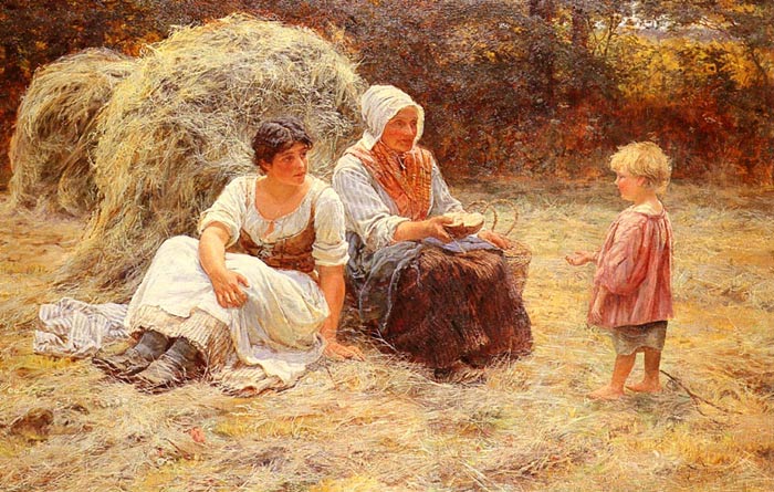 700x445 Midday Rest, 1879 - Fred Morgan Painting
