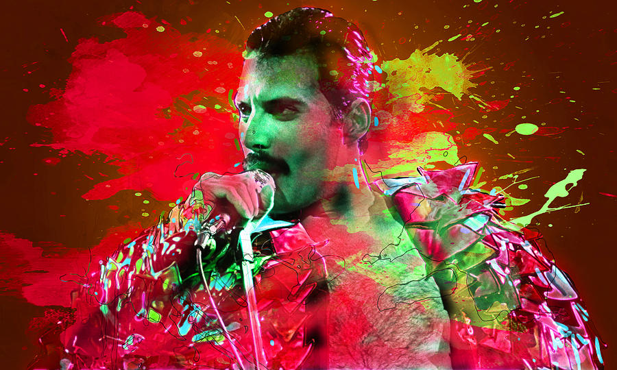 900x540 Freddie Mercury Digital Art By Elena Kosvincheva - Freddie Mercury Painting