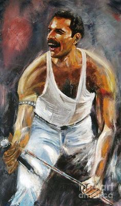 236x403 Freddie Mercury Painting, Queen Original Artwork Print - Freddie Mercury Painting
