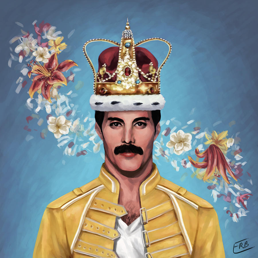 900x900 Freddie Mercury Painting By Emily Rose Bone - Freddie Mercury Painting