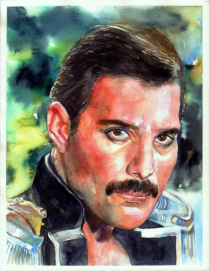 692x900 Freddie Mercury Portrait Painting By Suzann's Art - Freddie Mercury Painting