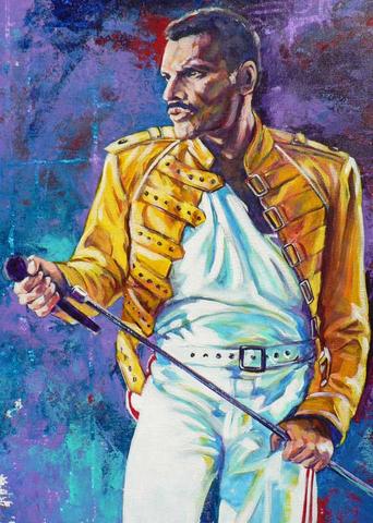 342x480 Freddie Mercury Fine Art Print - Freddie Mercury Painting