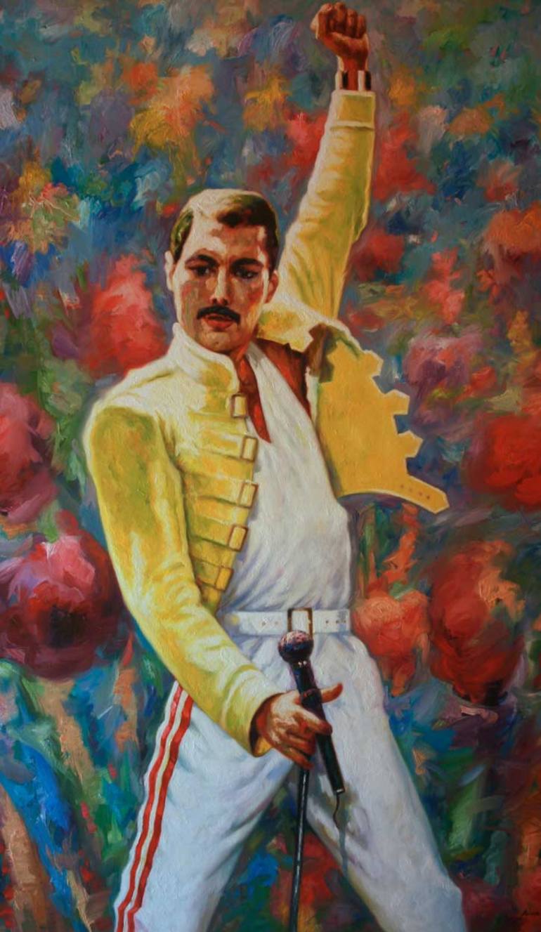 770x1327 Saatchi Art Freddie Mercury Portrait Painting By Paco Moreno - Freddie Mercury Painting