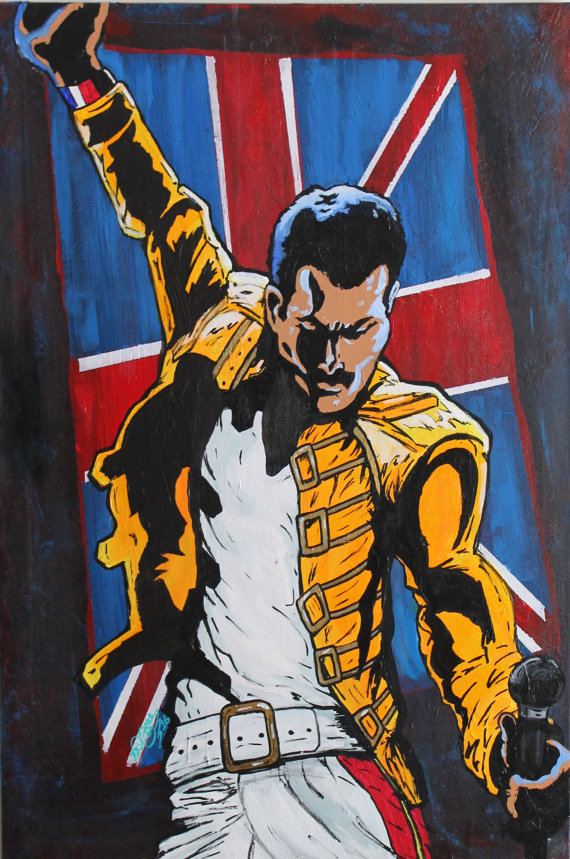 570x859 Freddie Mercury Artwork Poster - Freddie Mercury Painting
