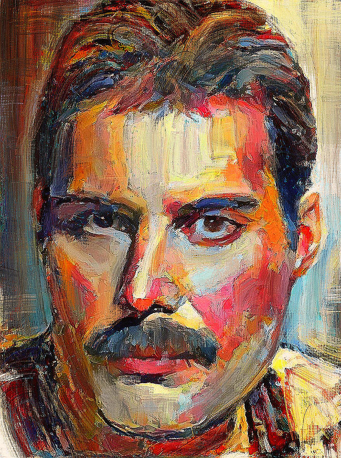 670x900 Freddie Mercury Colorful Portrait Digital Art By Yury Malkov - Freddie Mercury Painting