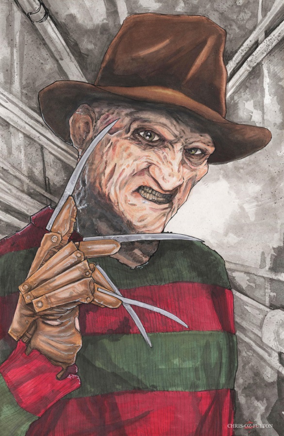 585x899 Freddy Krueger A Nightmare Elm Street By Chrisozfulton - Freddy Krueger Painting