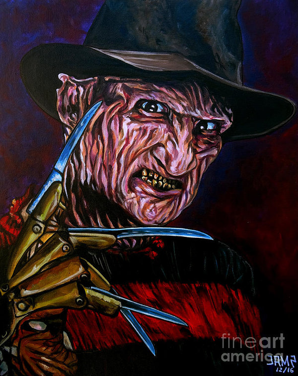 600x756 Freddy Krueger Poster By Jose Mendez - Freddy Krueger Painting