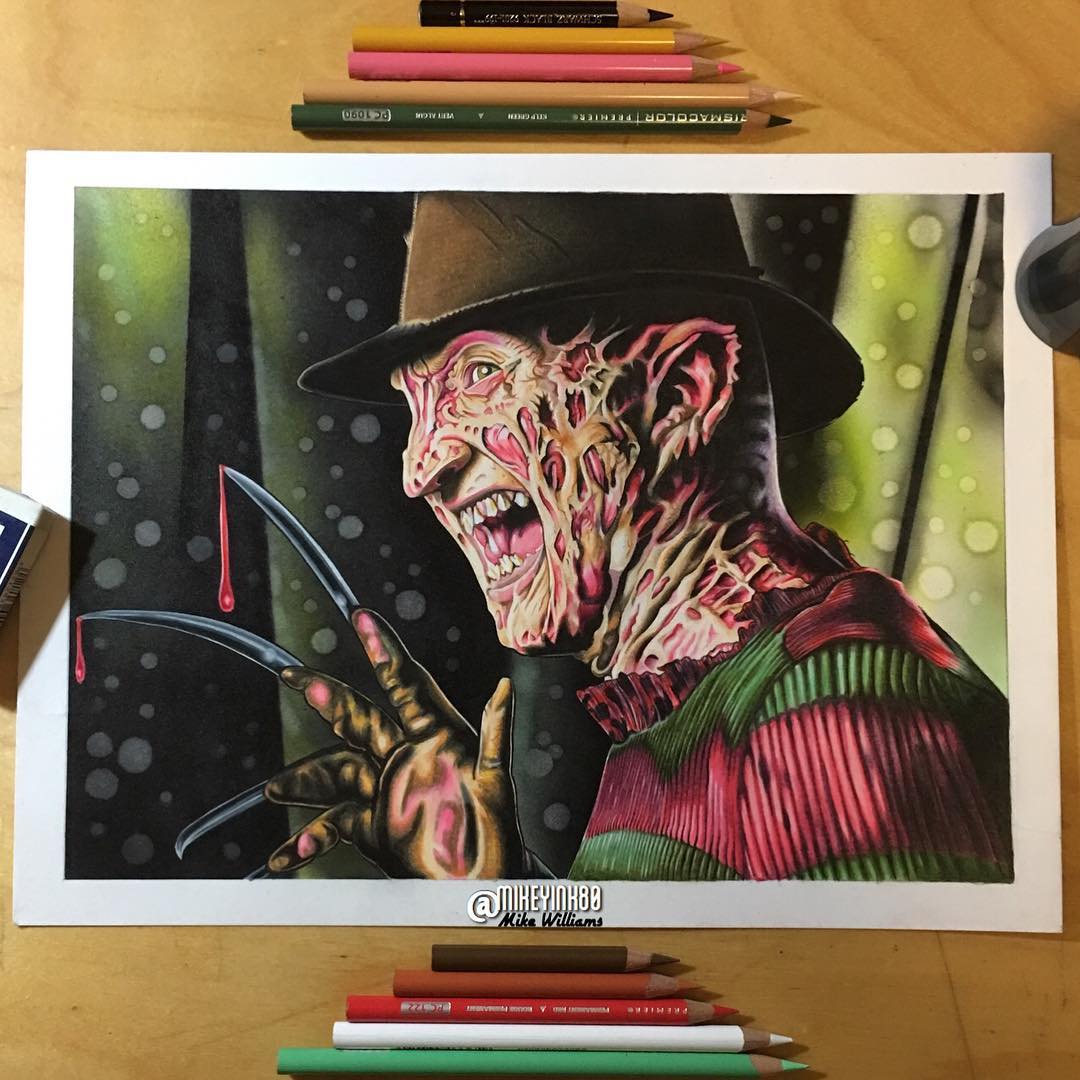 1080x1080 Freddy Krueger By Mike Williams - Freddy Krueger Painting