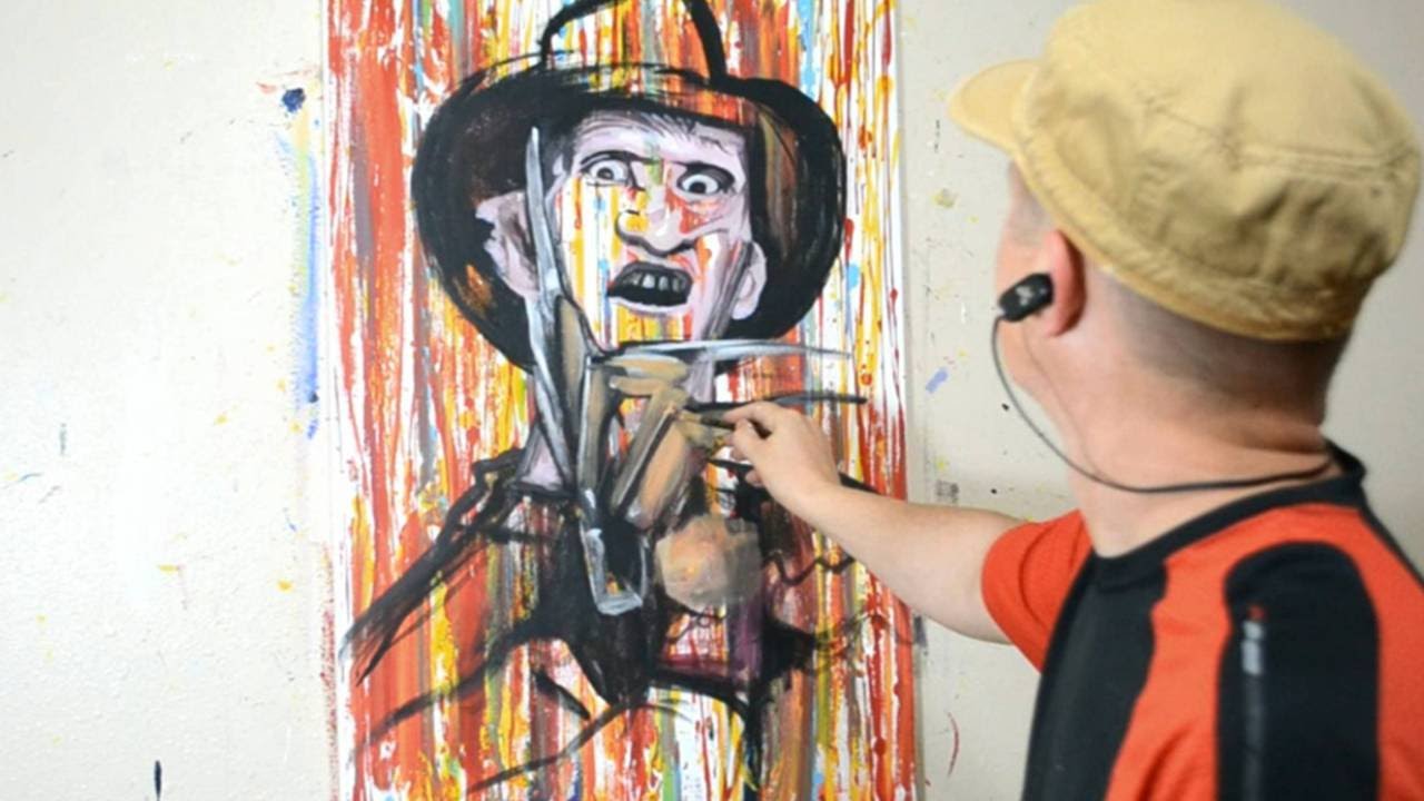 1280x720 Painting Freddy Krueger In A Cool Contemporary Art Style - Freddy Krueger Painting