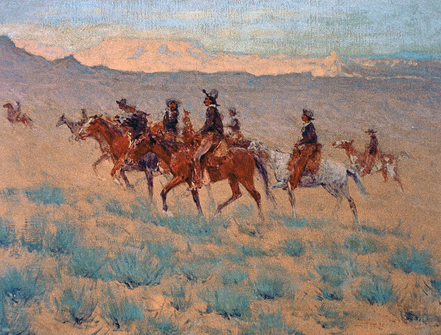 900x683 The Cowpunchers Painting By Frederic Remington - Frederic Remington Painting