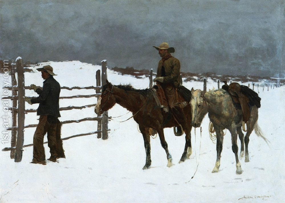 1000x712 The Fall Of The Cowboy Frederic Remington Reproduction 1st Art - Frederic Remington Painting