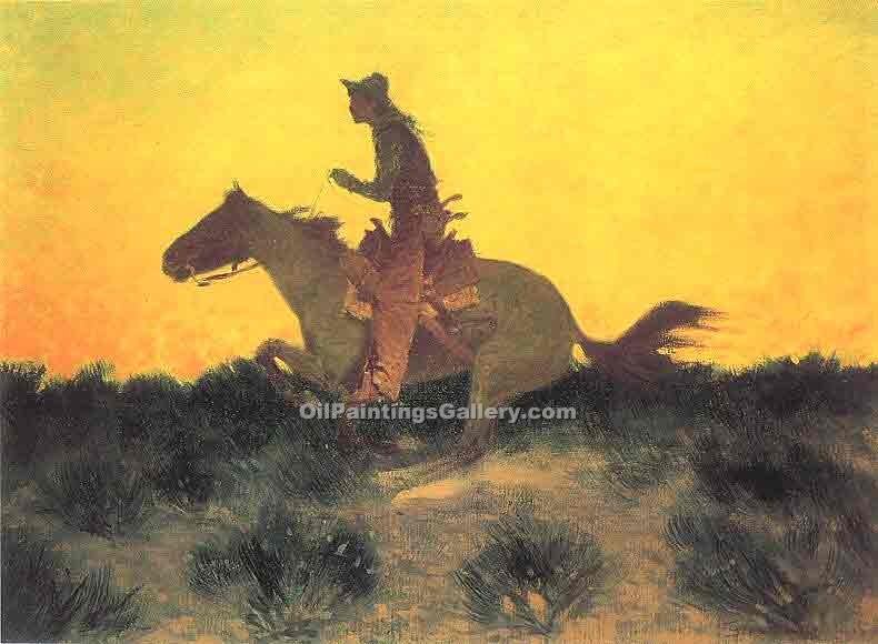 790x580 Against The Sunset By Frederic Remington (Painting Id An 2169 Ka) - Frederic Remington Painting
