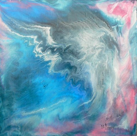 475x472 Abstract Painting Free Fall 12x12 On Gallery Wrap Canvas - Free Abstract Painting