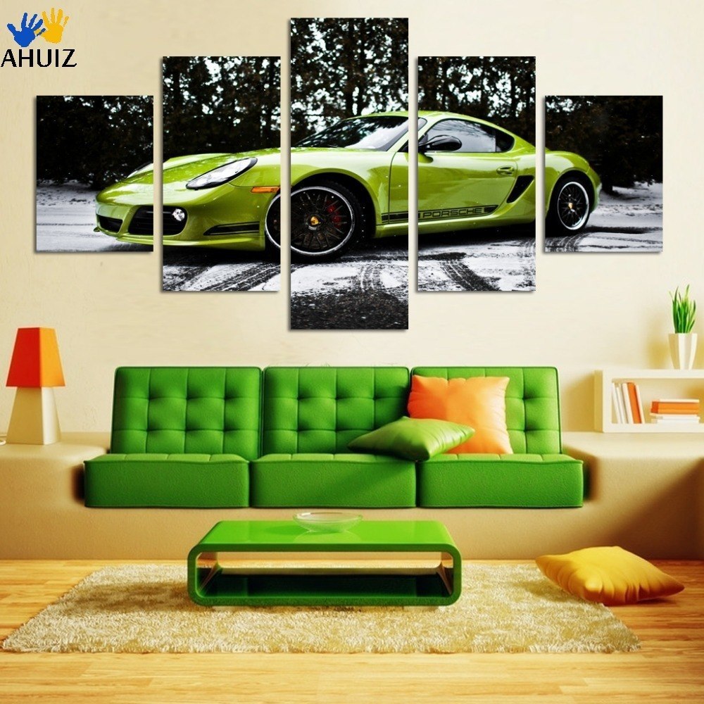 1000x1000 Printed Green Sports Car Painting On Canvas Room - Free Car Painting