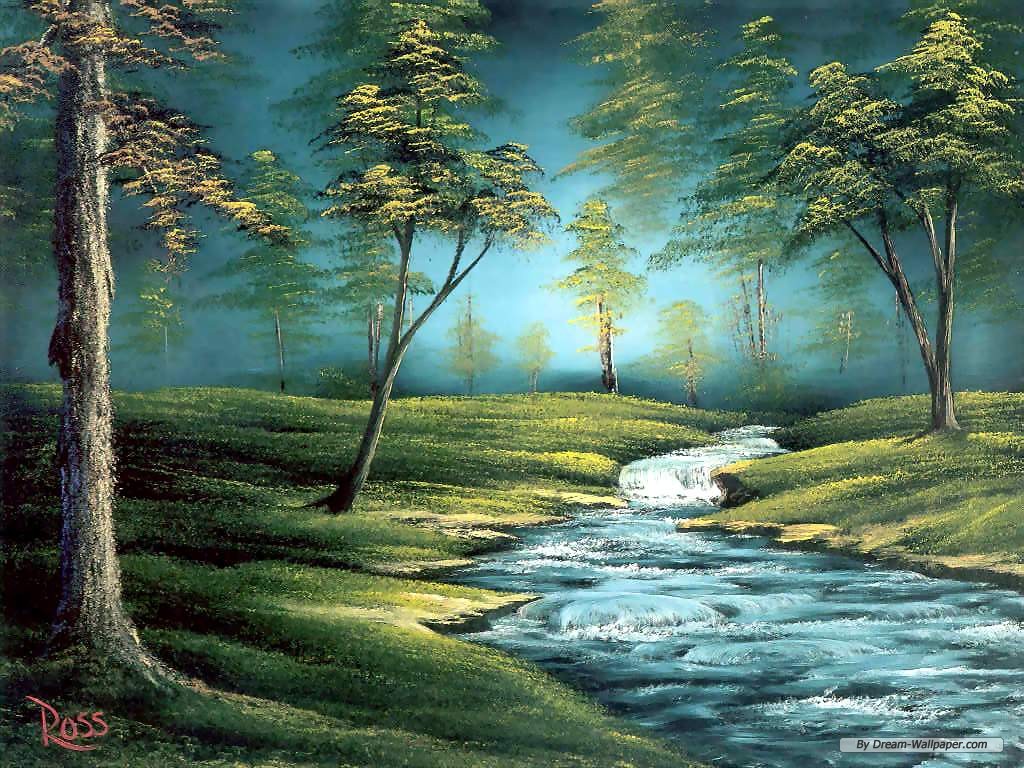 1024x768 Free Wallpaper - Free Landscape Painting