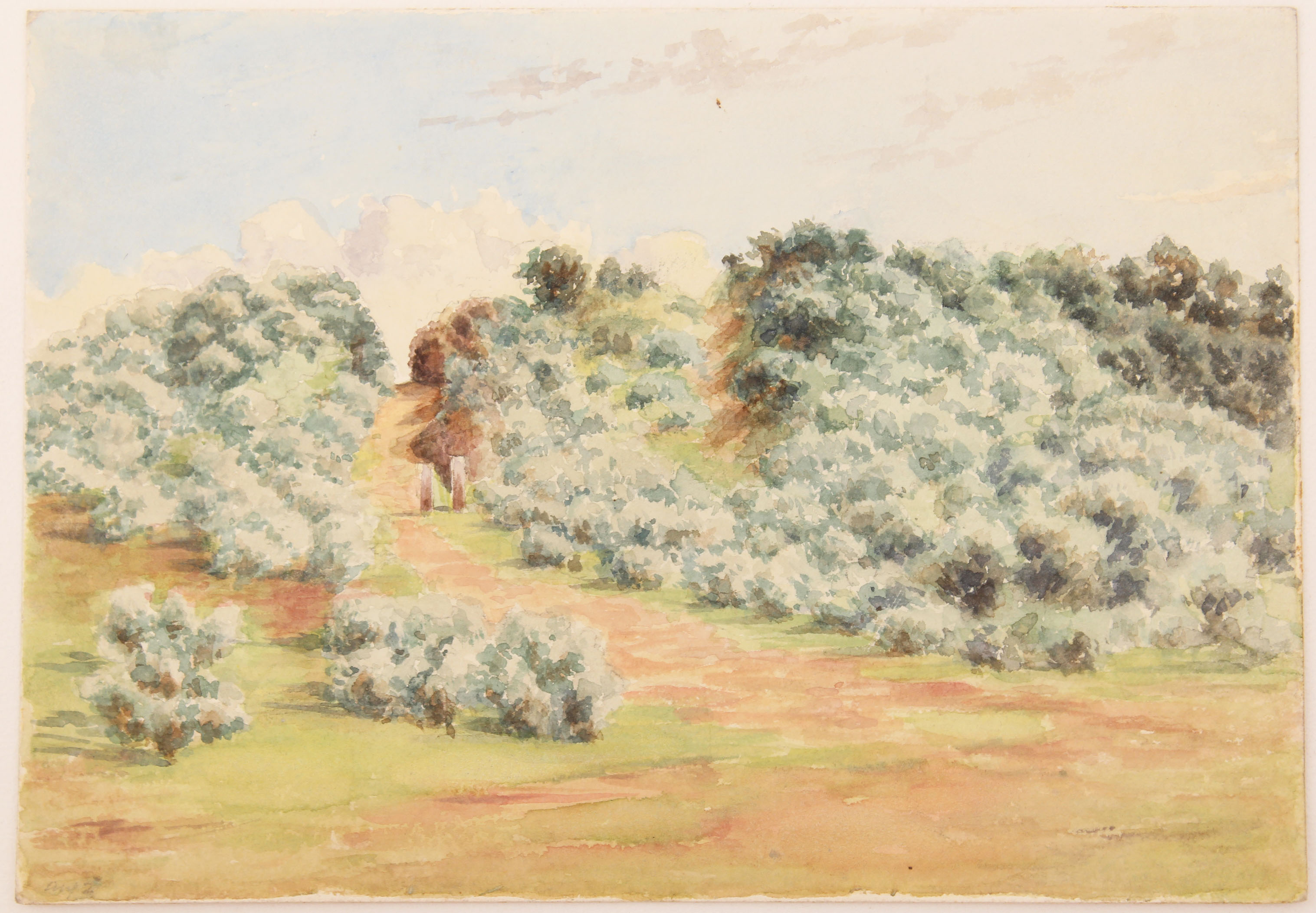 3033x2106 19th Centuru Victorian Watercolour Landscape Painting Seathorne - Free Landscape Painting