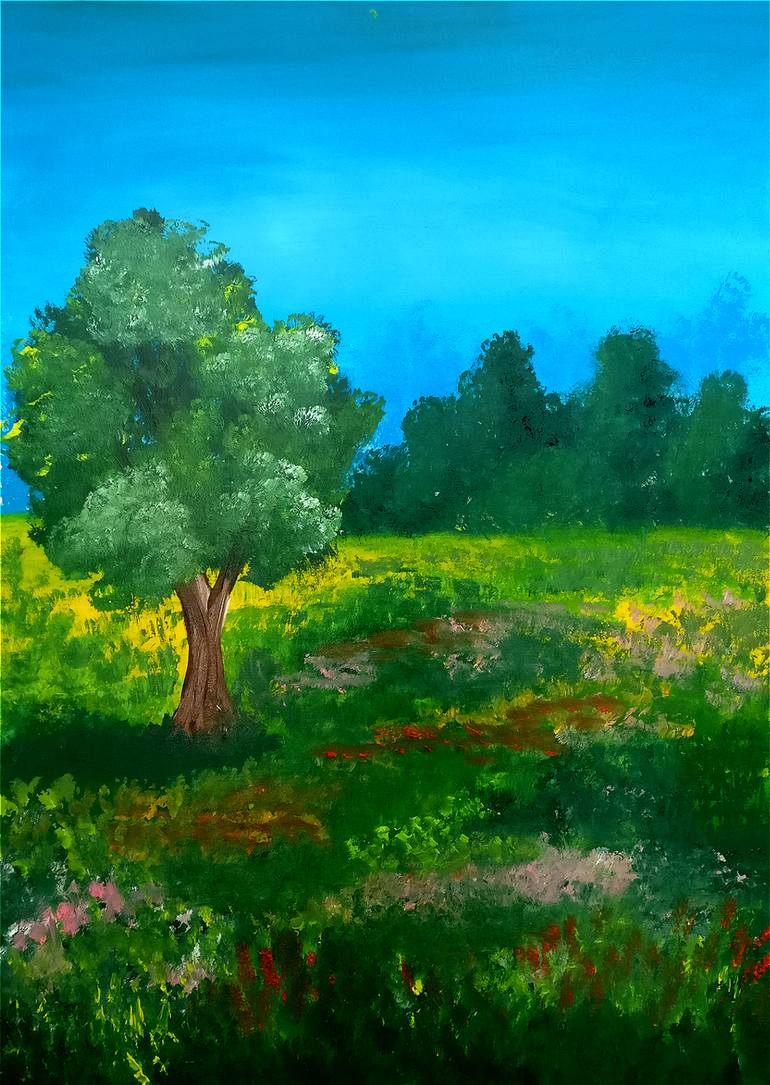 770x1085 Saatchi Art Large Oil Painting Wall Art On Canvas Summer - Free Landscape Painting