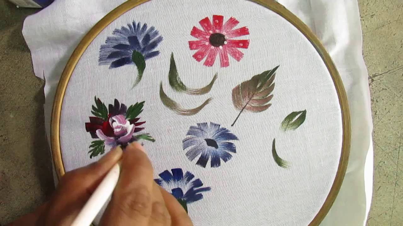 1280x720 Fabric Painting Floral Technique Fabric Painting Course Part 18 - Free Painting Design