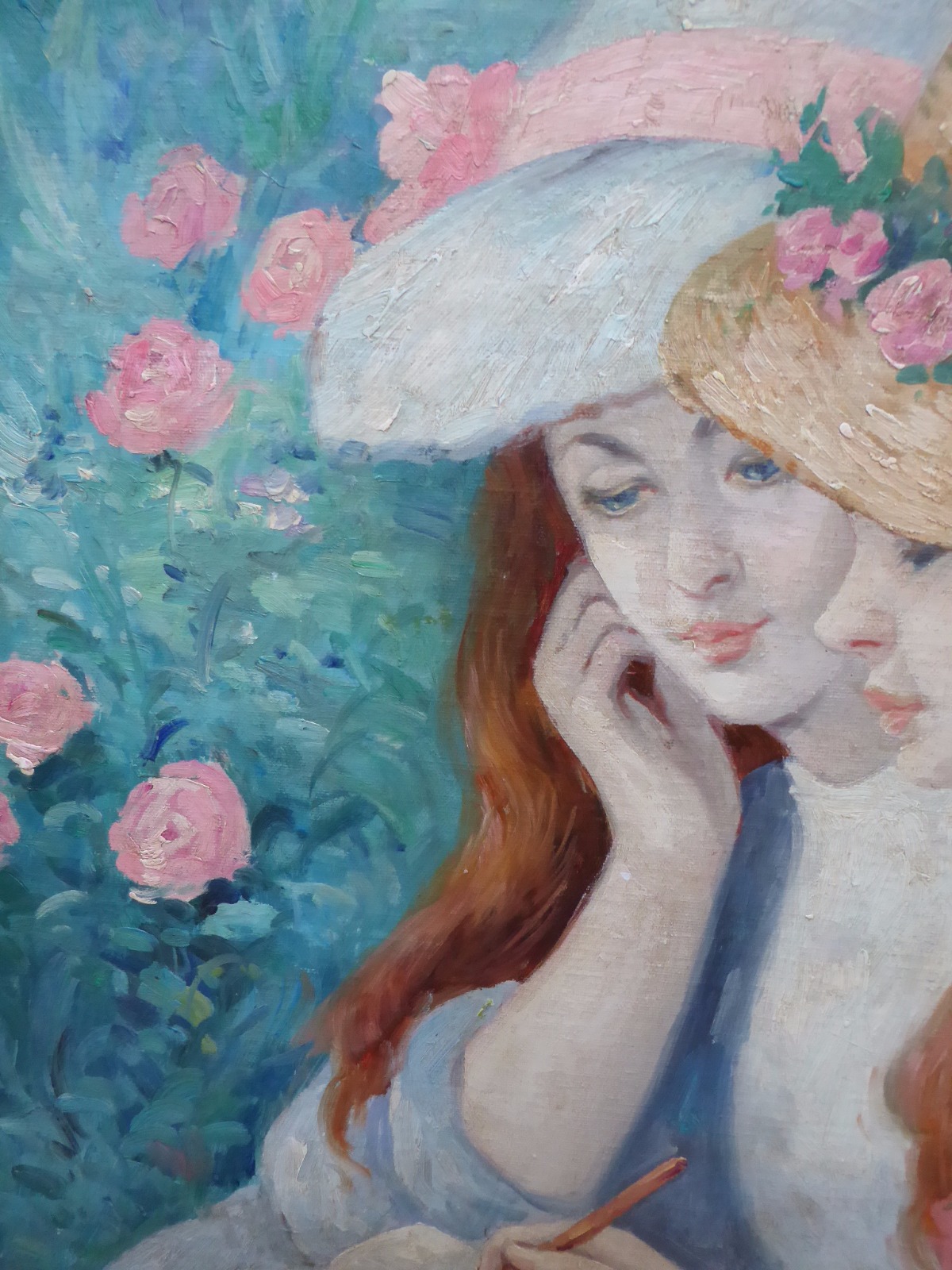 1200x1600 Oil On Canvas Portrait Of Two Girls By Artist Charles Parker (Free - Free Painting For Girls