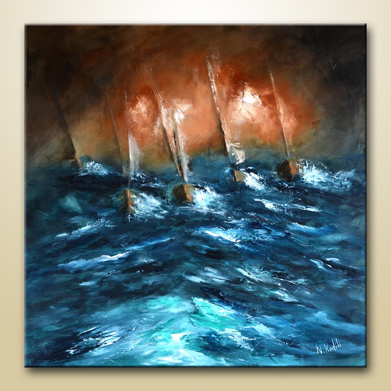 800x800 Boat Painting. Free Your Mind Is An Acrylic Boat On The Water - Free Painting Images