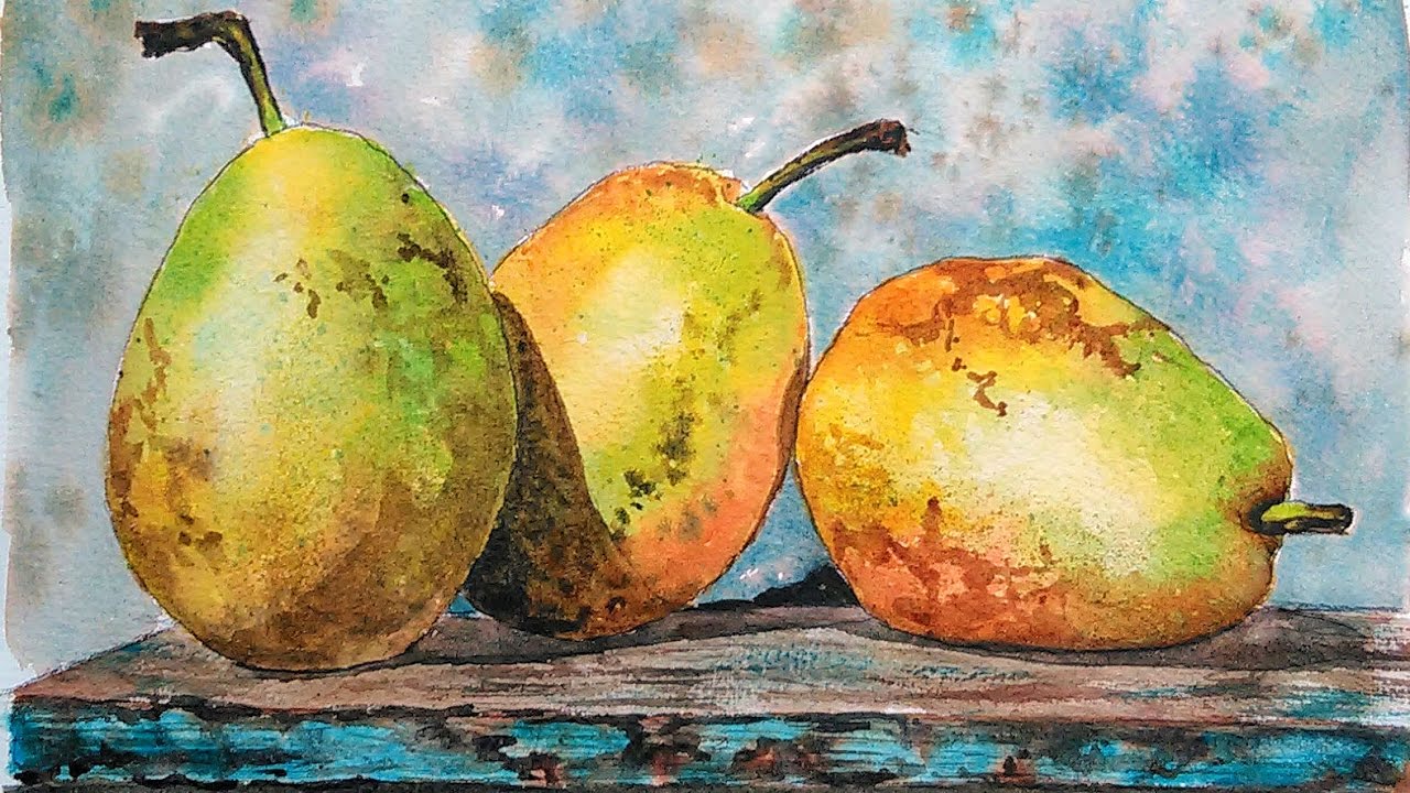 1280x720 Live Watercolor Pears 1230pm Eastern Time Free Painting Class - Free Pictures To Painting
