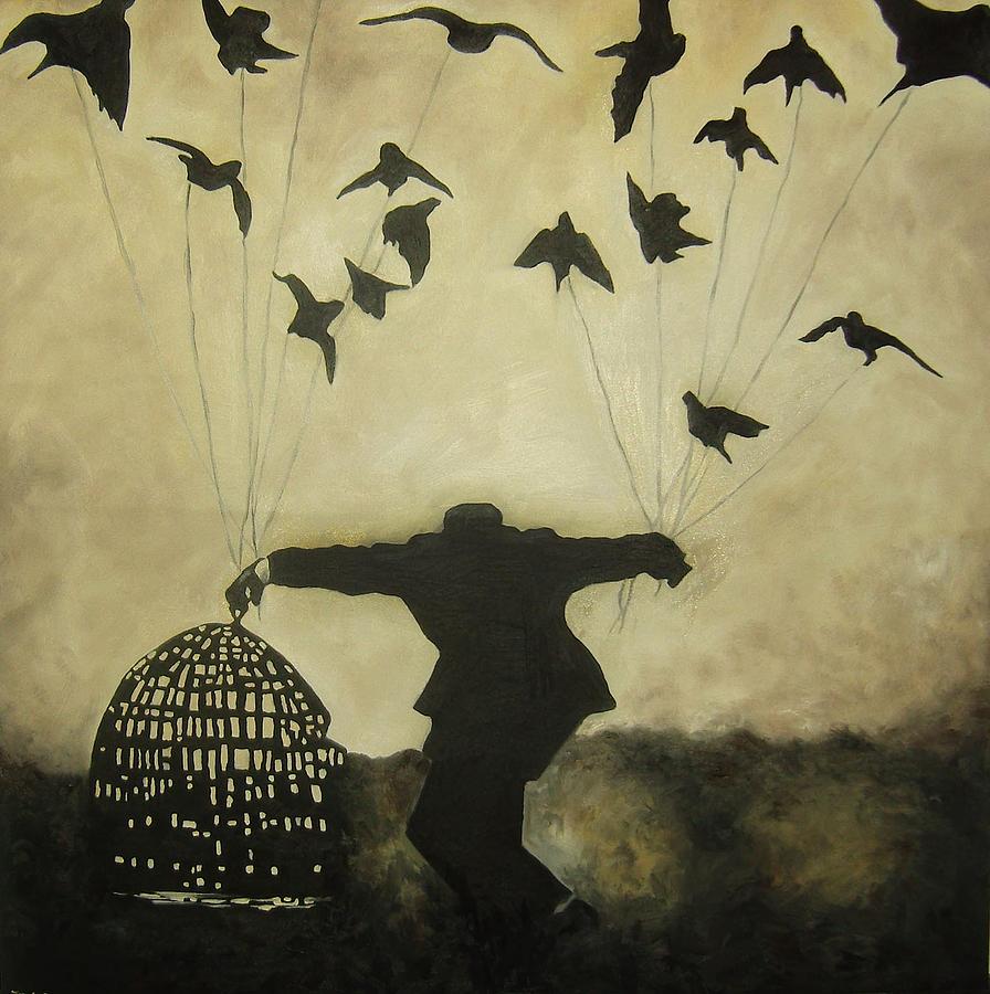 896x900 Set Me Free Painting By Janina Magnusson - Free Pictures To Painting