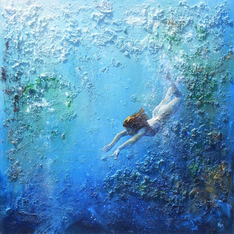 770x770 Saatchi Art Fragments Of Blue Freedom Painting By Ivan Grozdanovski - Freedom Painting