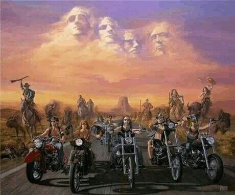 460x381 Freedom Riders ! Harley Davidson Motorcycles - Freedom Riders Painting