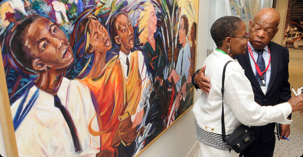 595x309 Freedom Riders Big Photo John Lewis Charlotte Riley Webb - Freedom Riders Painting