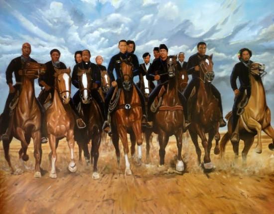 550x431 Freedom Riders By Kologni Brathwaite (Art Print) The Black Art Depot - Freedom Riders Painting