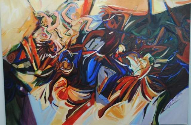 640x422 7165 Lounge Art Exhibit Commemorates Attack On Freedom Riders - Freedom Riders Painting