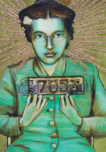 350x502 Janathon Day 27 Freedom Riders Running Dangerously - Freedom Riders Painting