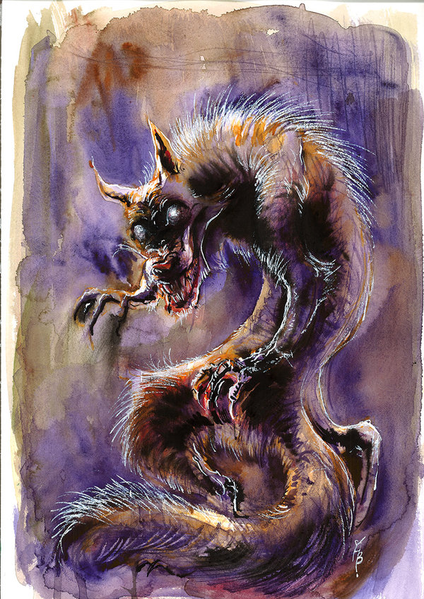 600x848 Funky Werewolf Freestyle Painting By Artbybring - Freestyle Painting