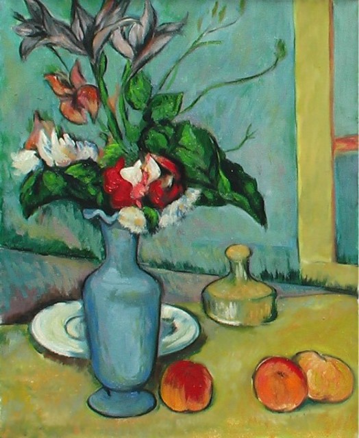 524x640 Ludmila Sorokina Artwork Blue Vase Freestyle Copy Original - Freestyle Painting