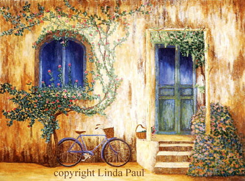 500x371 French Art Prints And Paintings - French Bistro Painting