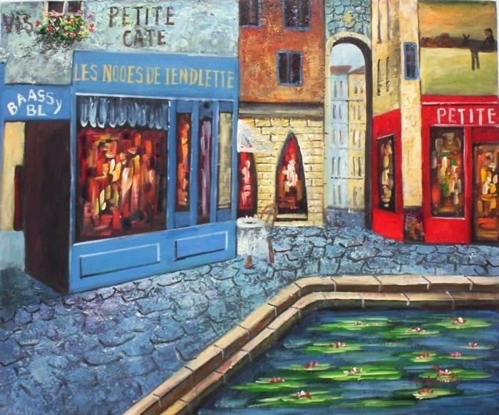 700x582 French Cafe Paintings Paintings Of French Cafe Scenes Oil - French Bistro Painting