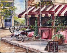 236x188 French Restaurant Parisian Bistro Cafe Art Oil Painting Art - French Bistro Painting