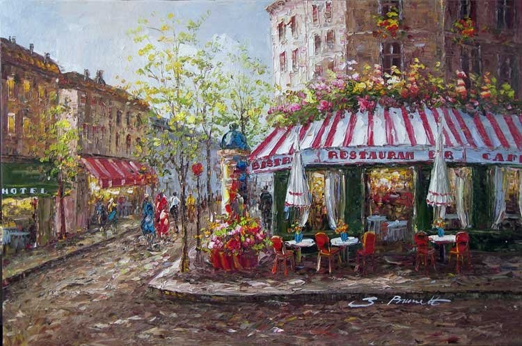 French Bistro Painting at PaintingValley.com | Explore collection of ...
