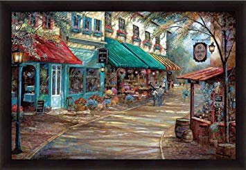 355x246 Romantic Interlude Ruane Manning French Bistro Street - French Bistro Painting