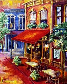 236x295 Art French Cafe Scene By Artist Diane Millsap Art Diane - French Bistro Painting