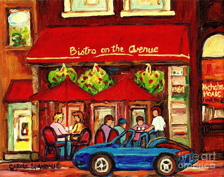 900x712 Brunch At Bistro On The Avenue Paintings Of French Restaurants Art - French Bistro Painting