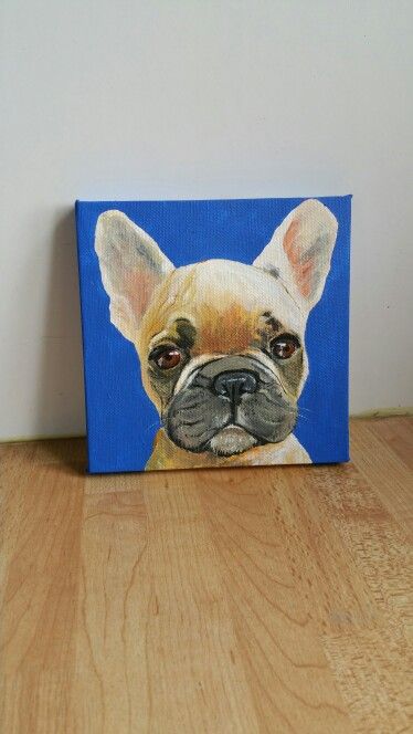 374x664 15x15 Cm Acrylic Painting French Bulldog French Bulldogs - French Bulldog Painting